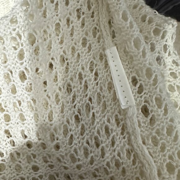 Prana women’s sz XL ivory open weave long sleeve sweater FLAW missing fabric tag - Picture 6 of 7
